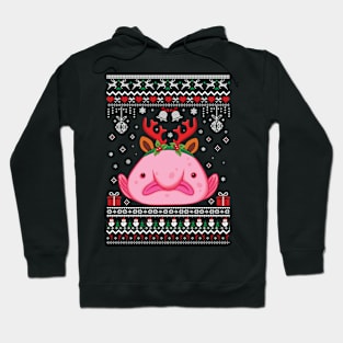 Blobfish Christmas Reindeer Antlers cute Blobfish ugly xmas Hoodie